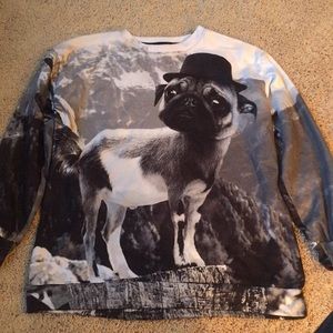 Pug on a Mountain Sweater